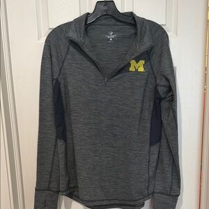 Colosseum Heather Gray Quarter-Zip with Yellow Emblem